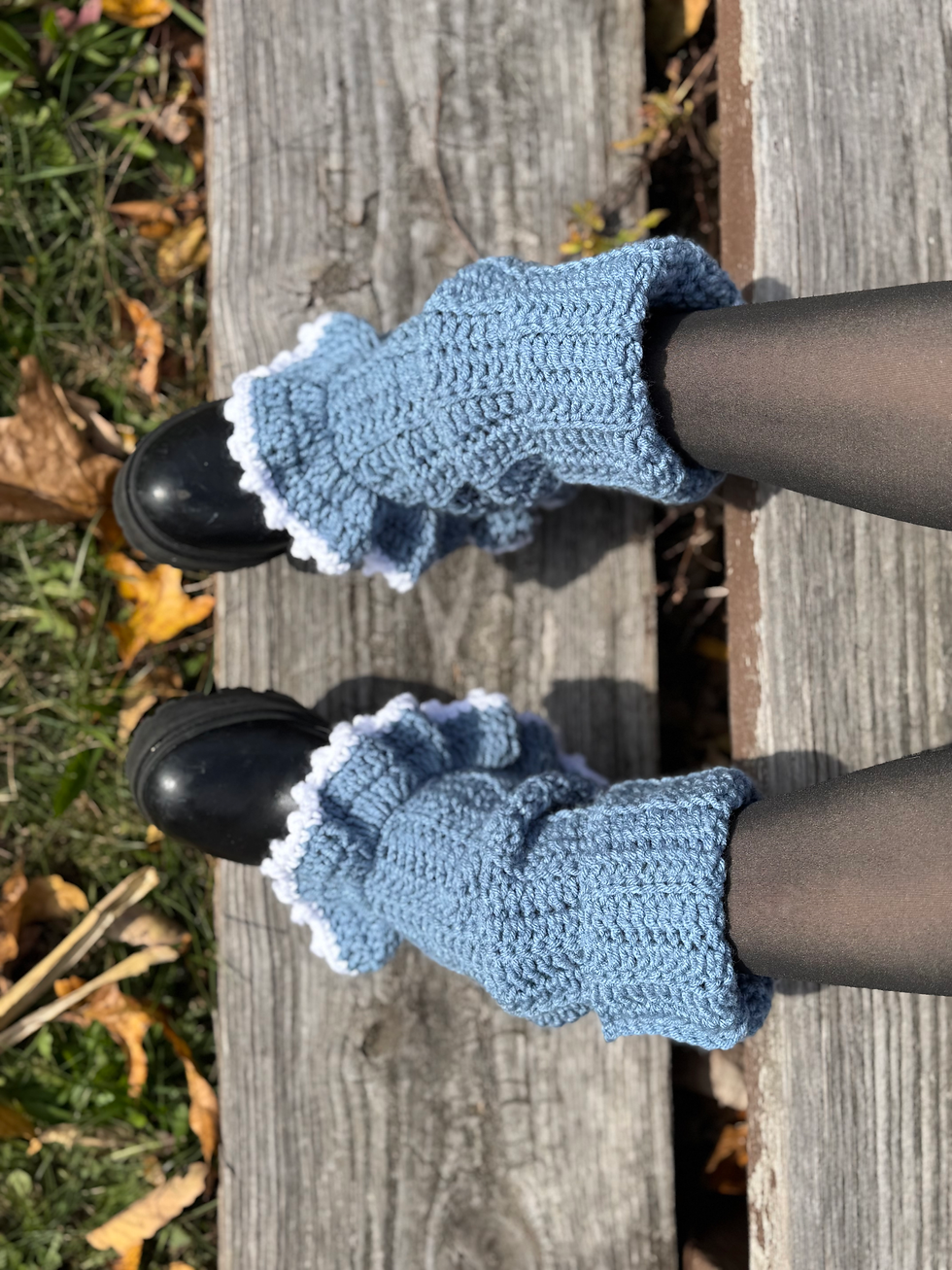 Thumbnail: Blue Topaz Ruffled Legwarmers