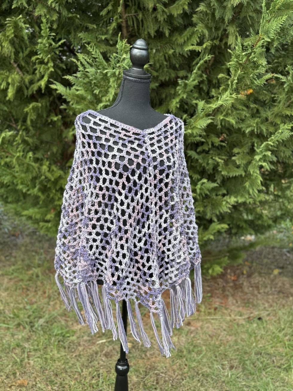 Thumbnail: Dusty Lilac Mesh Poncho