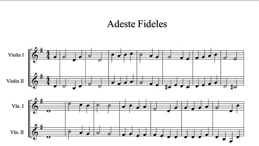 Adeste Fideles, Noche de paz, Navidad Navidad - Dueto de Violín.