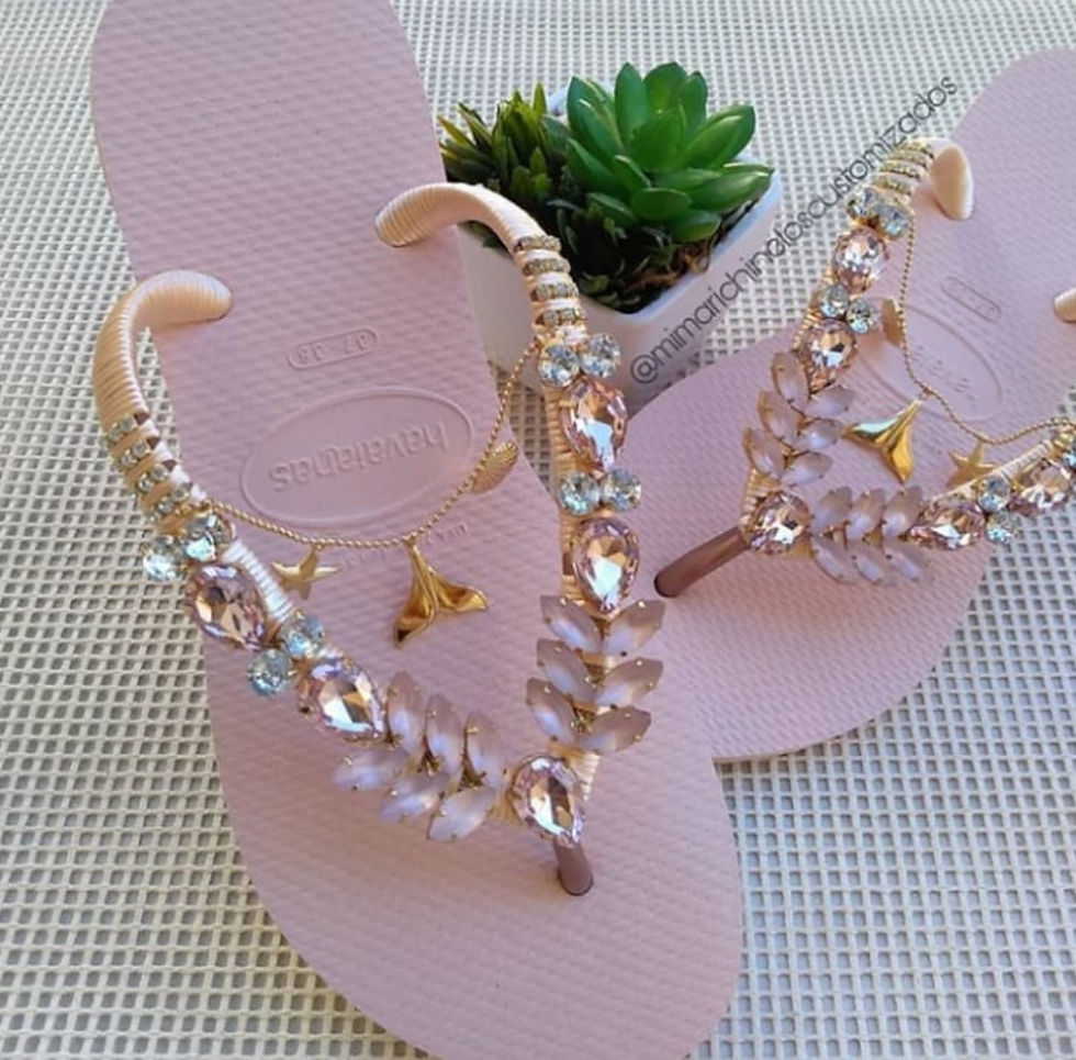 Miniatura: Chinelo  Personalizadas com perolas
