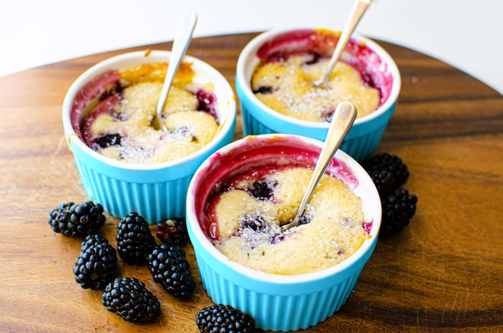 Easy Mini Blackberry Cobblers in Ramekins