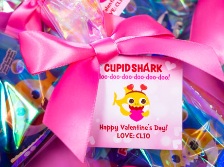 DIY Baby Shark Valentine's Day Treats + Tags