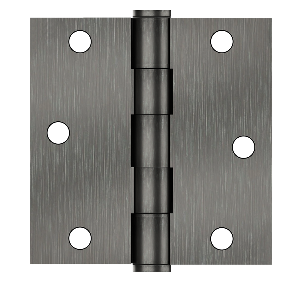 Thumbnail: 3" x 3" Solid Brass Hinge, Square Corner