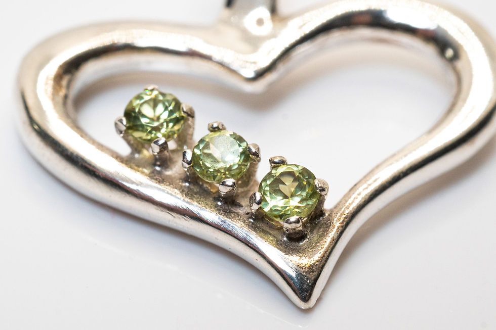 peridot Colorado Green gemstone birthstone August sterling silver pendant