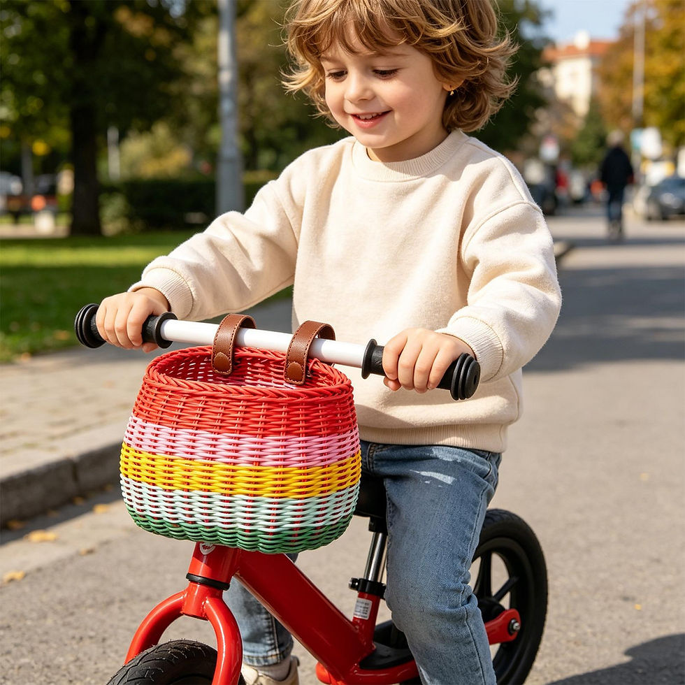 Thumbnail: Vintage Woven Kids’ Bike Basket