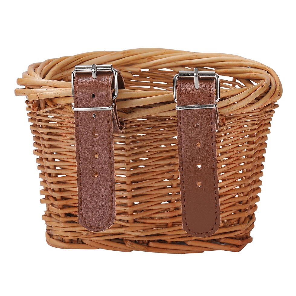 Thumbnail: Kids Bike Basket Bicycle Wicker D-shaped Baskets Child Scooter Front Storage Bas