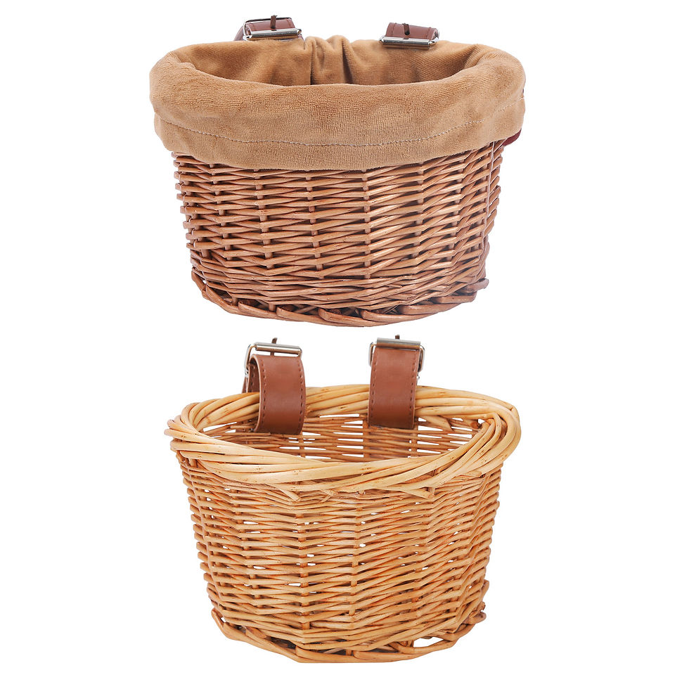 Thumbnail: Kids Bike Basket Bicycle Wicker D-shaped Baskets Child Scooter Front Storage Bas