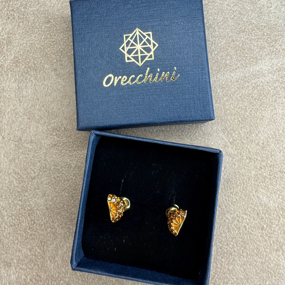 Witzige Ohrstecker Orangenscheibe orange gold