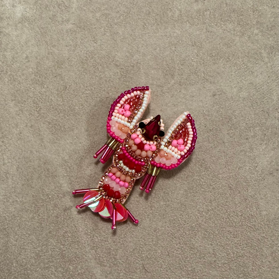 Hummer Brosche Glitzer pink