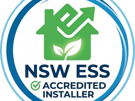 NSW Energy Savings Scheme (ESS) Accredited Installer logo, signifying a certified professional authorised to provide government energy rebates for air conditioning upgrades in New South Wales.