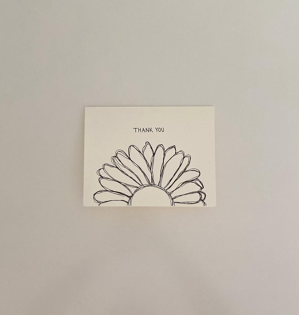 Thumbnail: Monochrome Flower Thank You Card