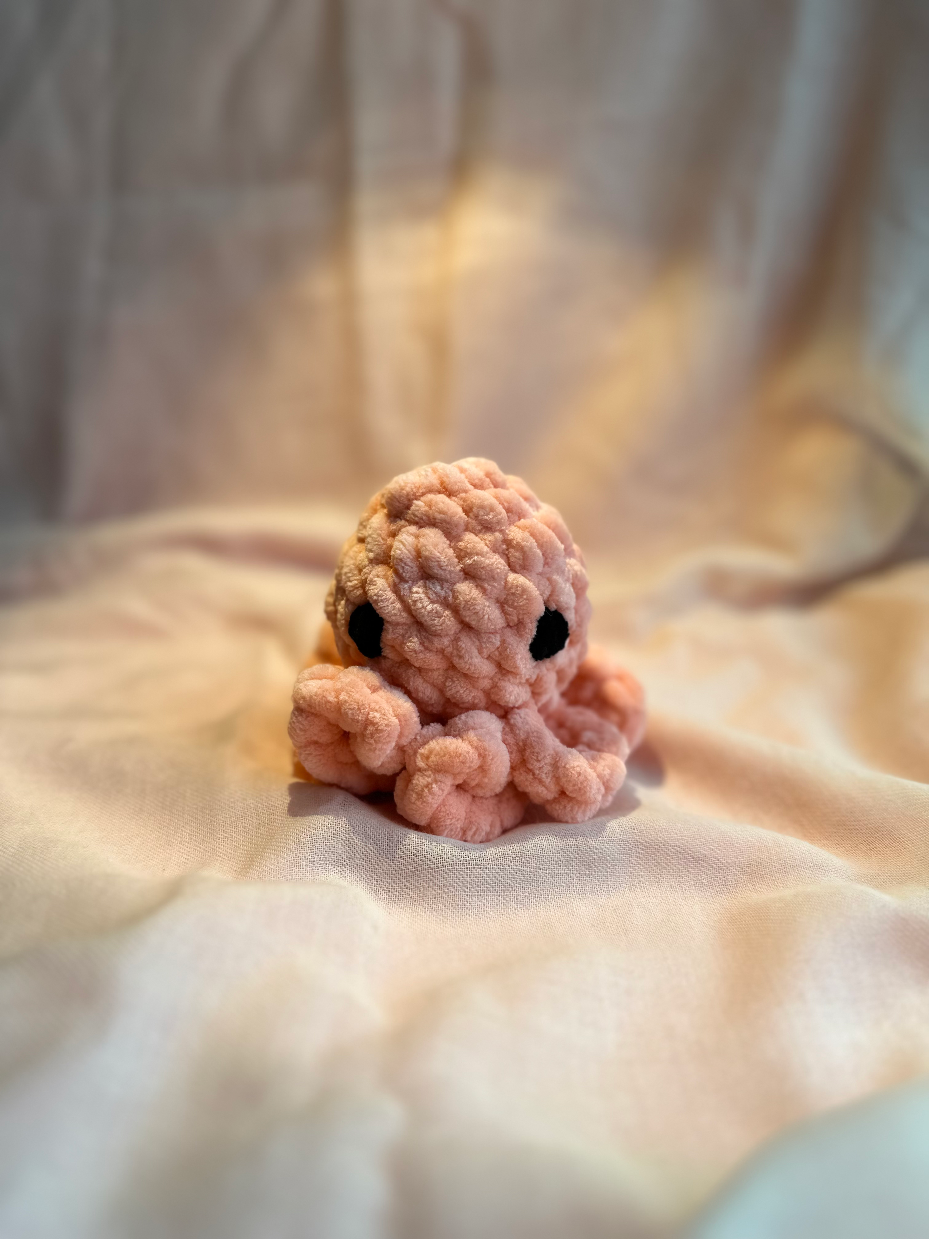 Peach Crocheted Octopus Plushie