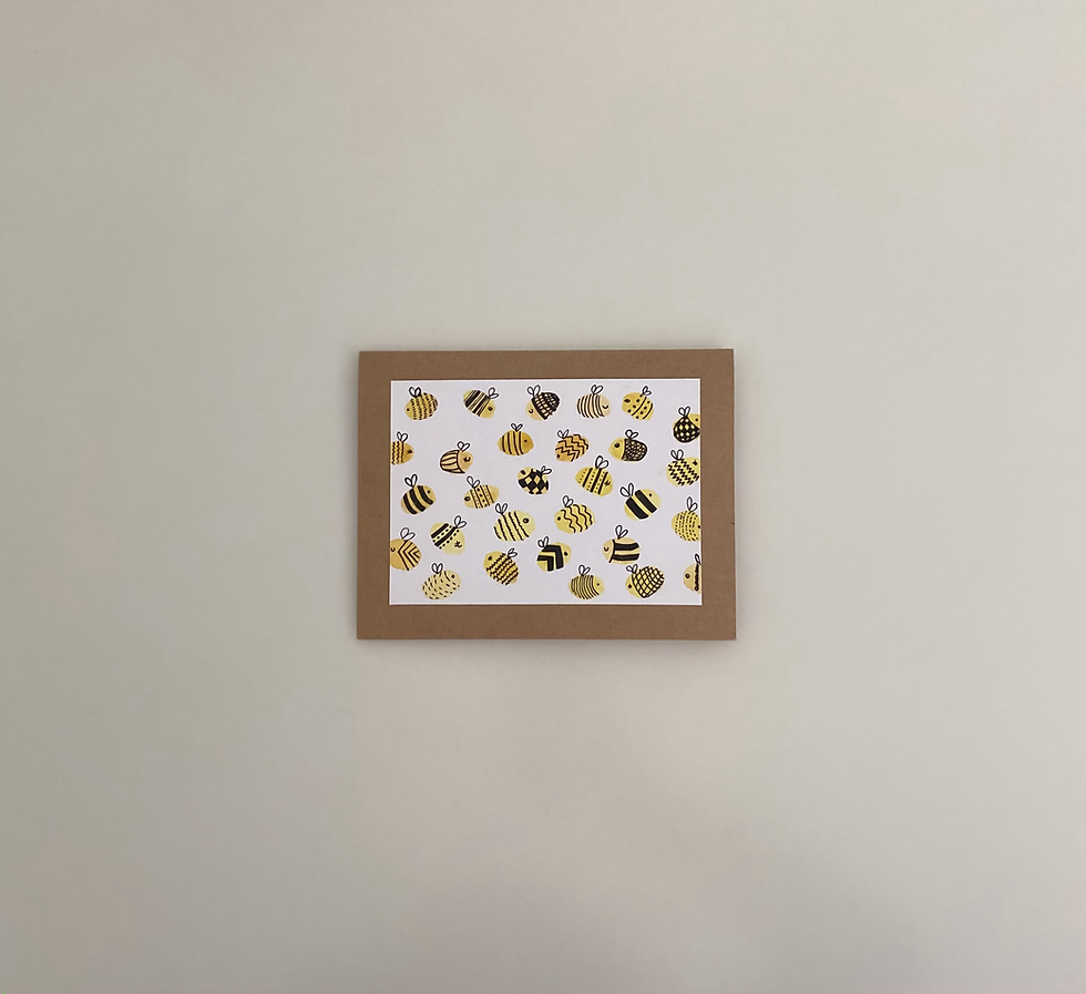 Thumbnail: Watercolor + Pen Bees Greeting Card