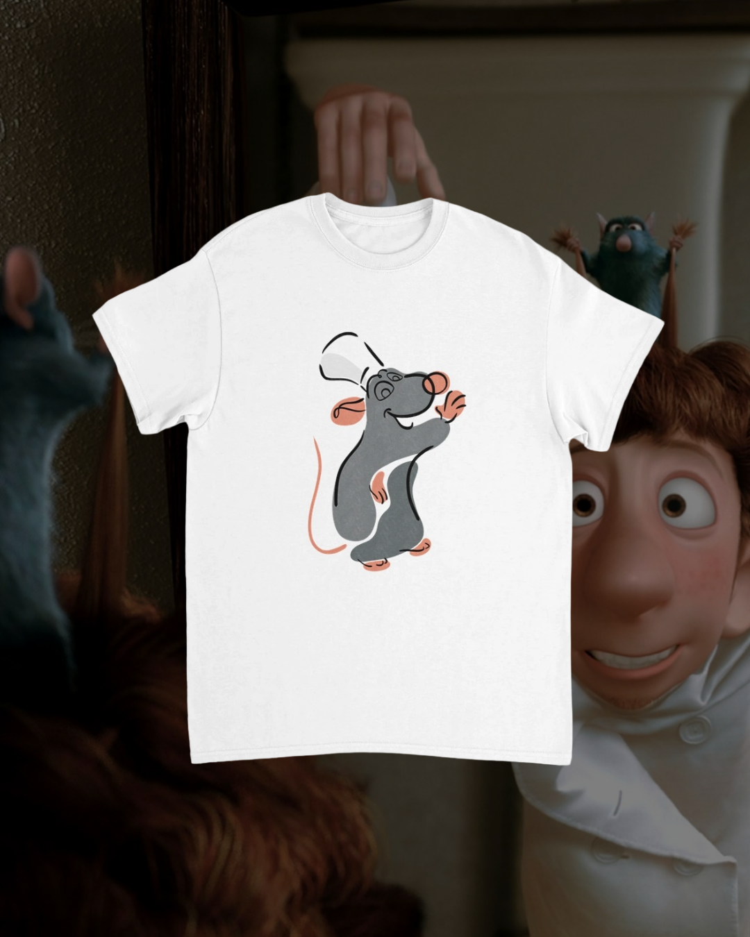 Abstract Remy Ratatouille Inspired T-Shirt Design