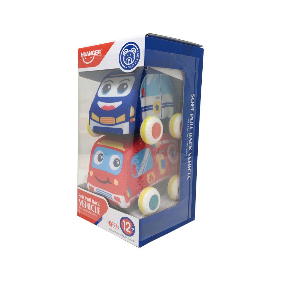 Coches de tela de tracción (carro policía y bomberos) / soft pull back vehicle