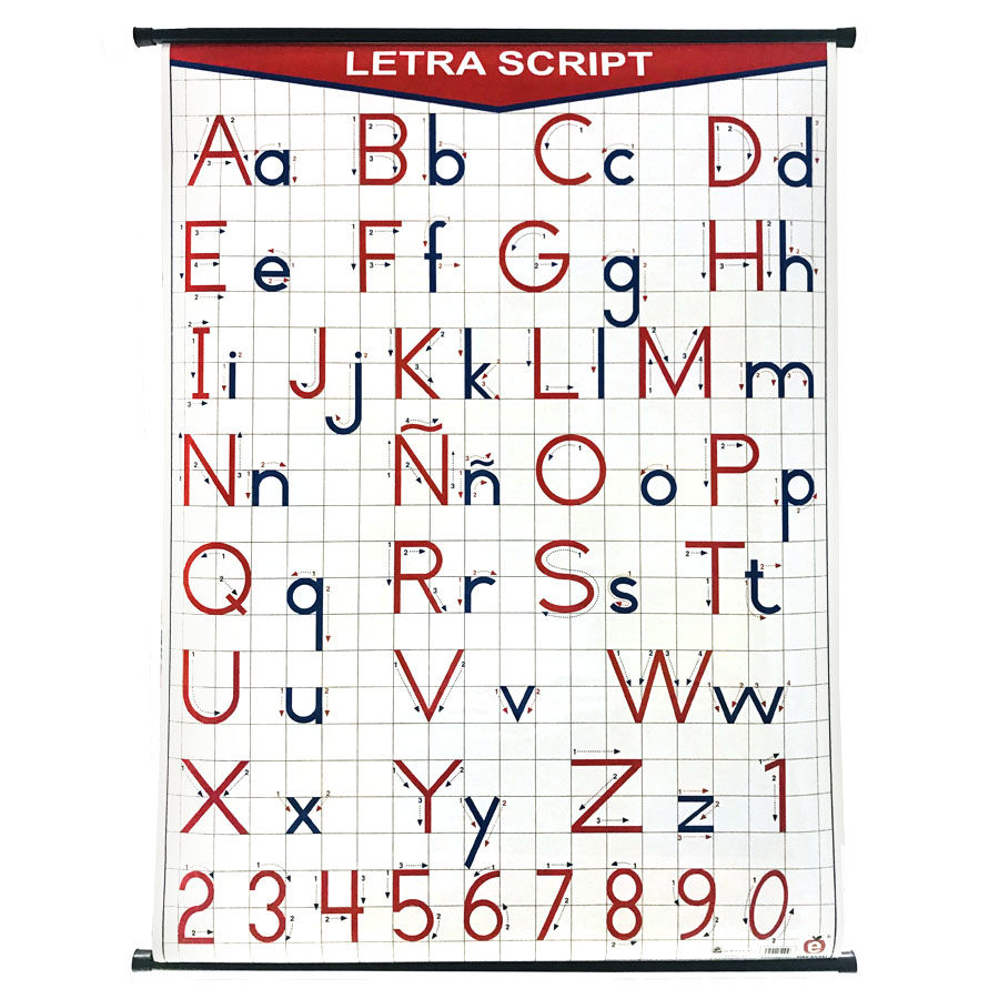 Póster letra script (con bastón)