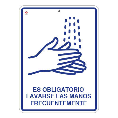 Señal es obligatorio lavarse las manos
