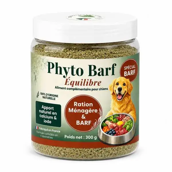 Phyto Barf Équilibre 300 g complément alimentaire naturel pour chiens nourris au BARF ou à la ration ménagère
