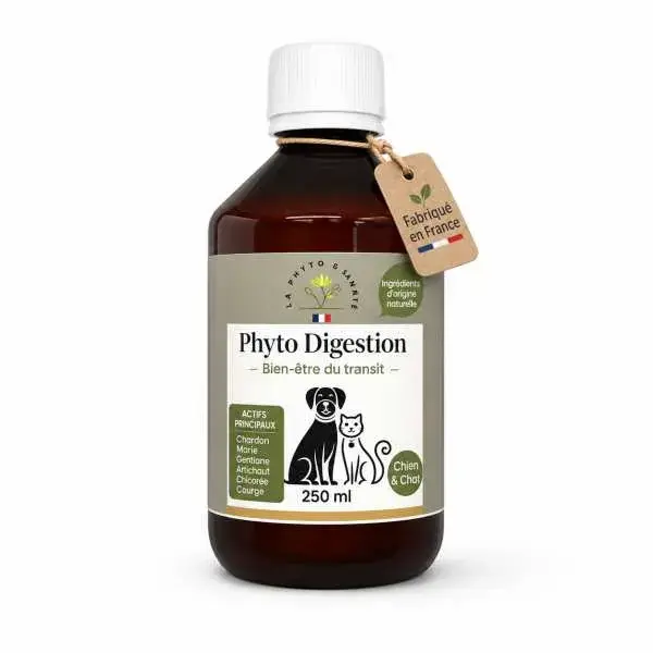 Phyto Digestion 250 ml pour chien et chat - soutien naturel de la digestion et du transit - Tilou Nature