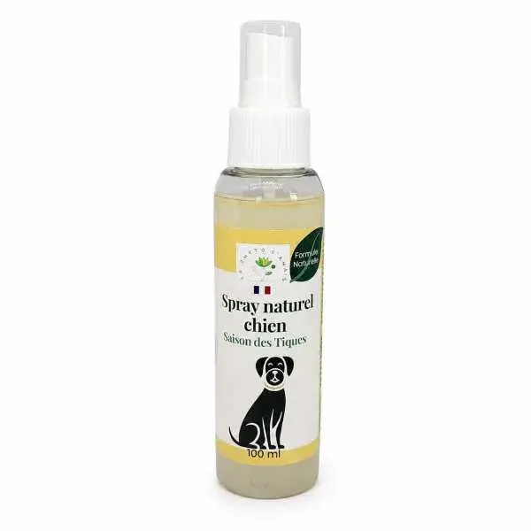 Spray naturel pour chien contre les tiques – formule naturelle aux huiles essentielles et hydrolat de genévrier – 100 ml