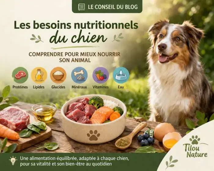 alimentation BARF chien ration ménagère équilibrée ingrédients naturels viande légumes nutrition canine