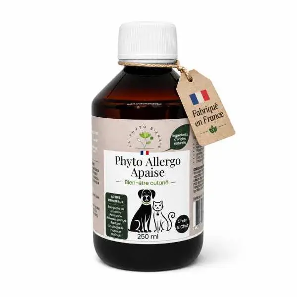 Phyto Allergo Apaise 250 ml pour chien et chat - soutien naturel du confort cutané - Tilou Nature