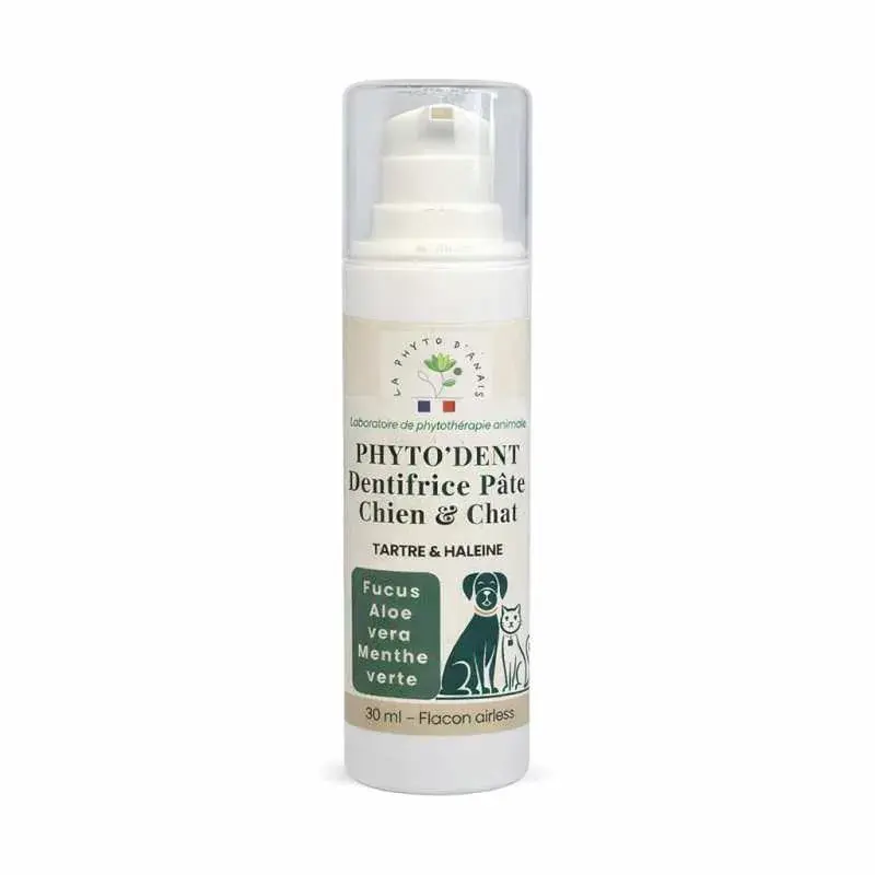 Dentifrice chien en pâte naturelle Phyto'Dent – hygiène dentaire chien et chat