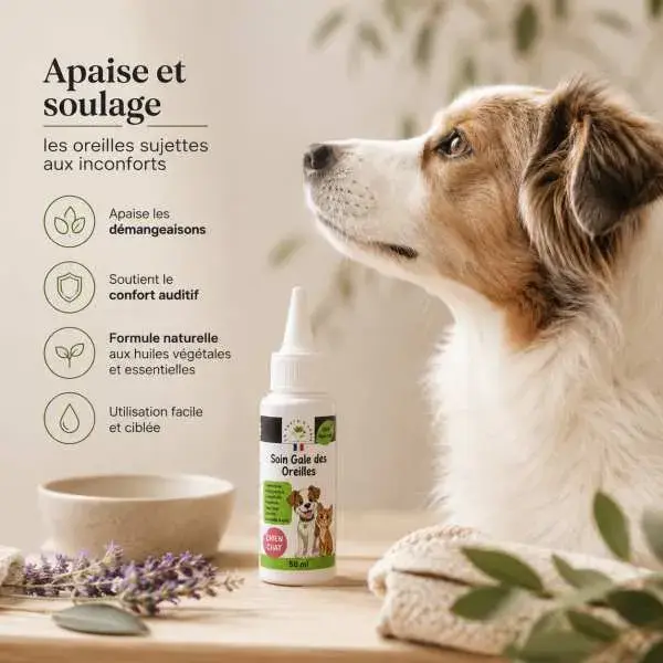 Miniature : Solution auriculaire naturelle pour chien et chat aidant à apaiser et assainir les oreilles sensibles