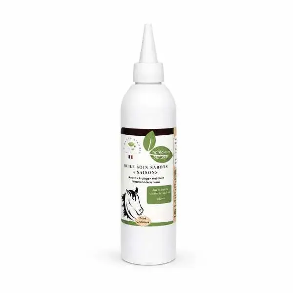 Huile Soin Sabots 4 Saisons 250 ml au laurier et tea tree pour chevaux et poneys – fabrication française