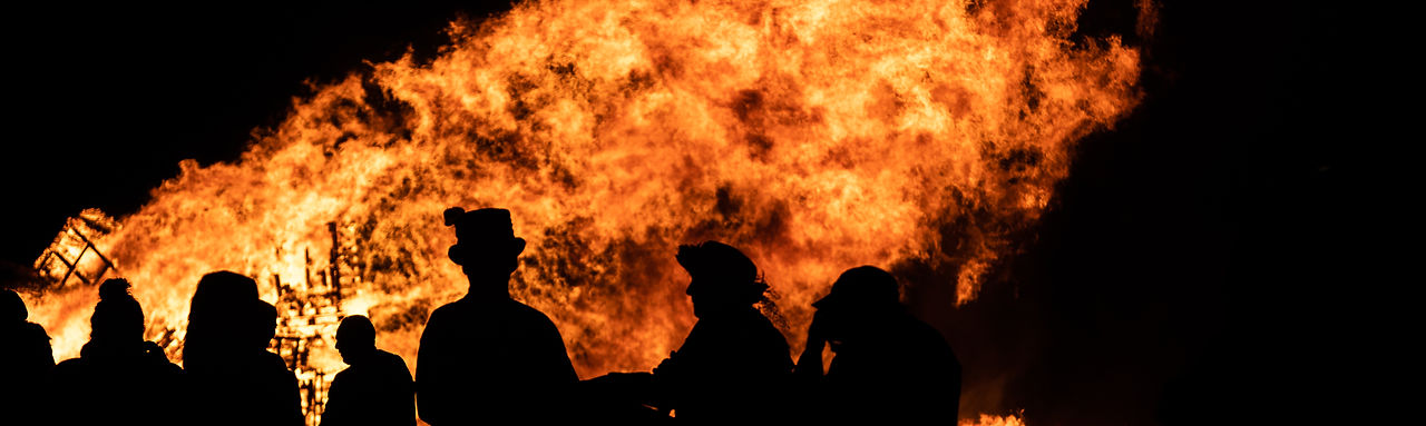 Silouette against the Bonfire