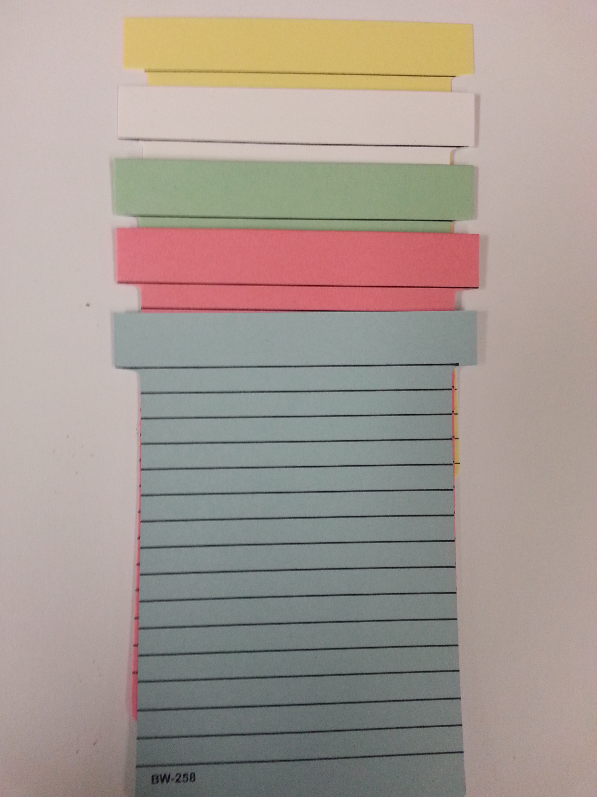 BW-258, #3 SIZE T-CARDS, LINED, 1000 MULTIPACK