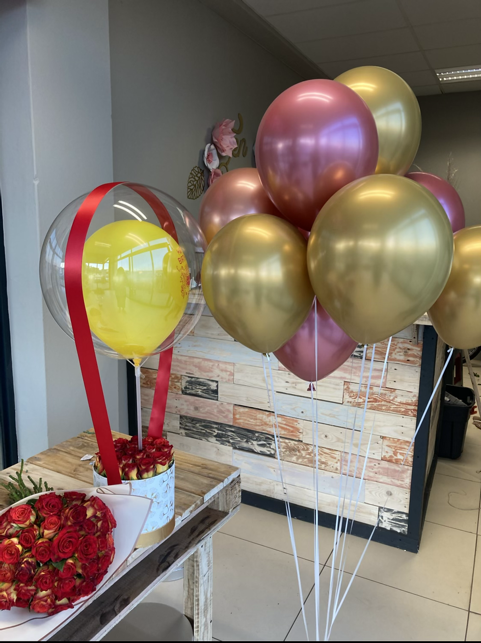 Thumbnail: Roses and balloons hamper 