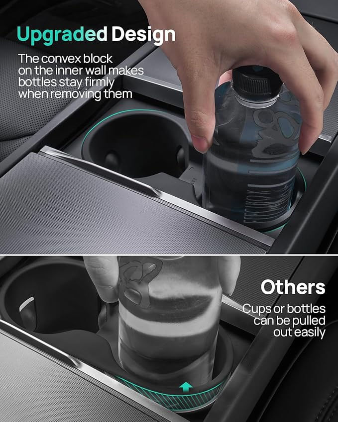 Thumbnail: HALOBLK Center Console Cup Holder Insert with Rear Seat Cup Coaster