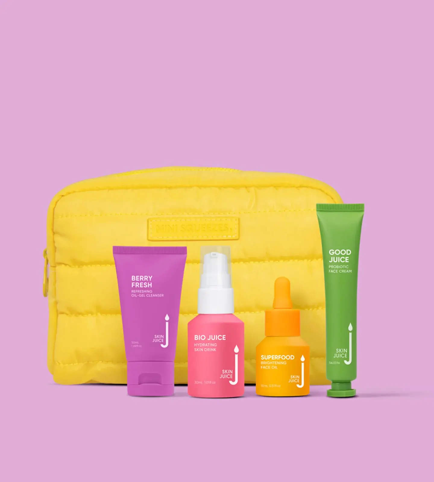 The skin juice combination travel pack with products displayed