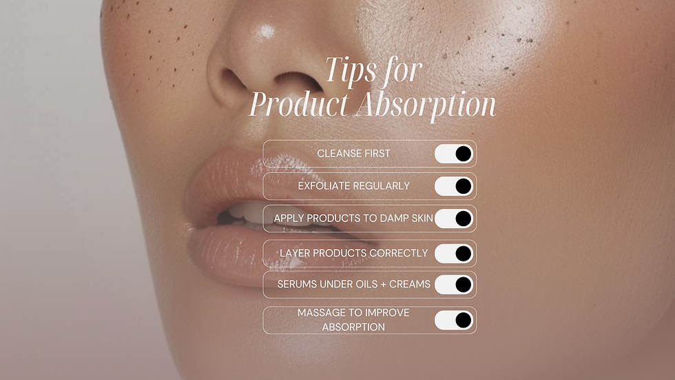 An image with some pointers for improving product absorption.