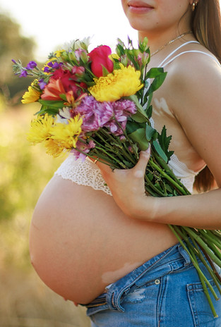 Denim and Floral maternity