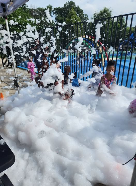 2025- Children playing in foam at Weequahic Park.
