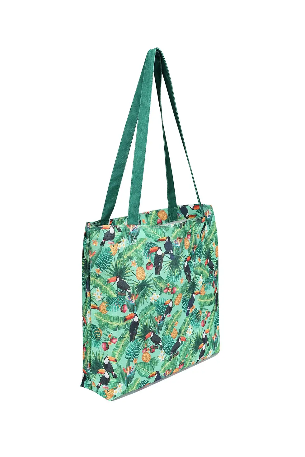 Thumbnail: Tropical Toucan Print Beach Tote Bag