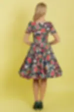 Thumbnail: Darlene Midnight Garden Off Shoulder Swing Dress