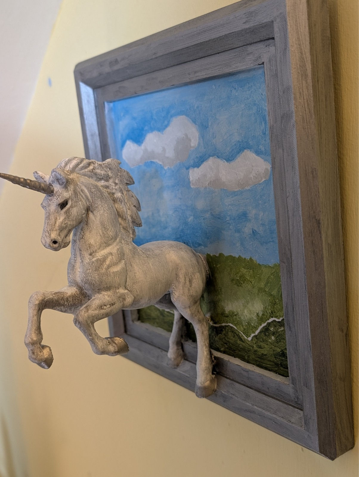 Unicorn 3D picture, hand painted, free postage