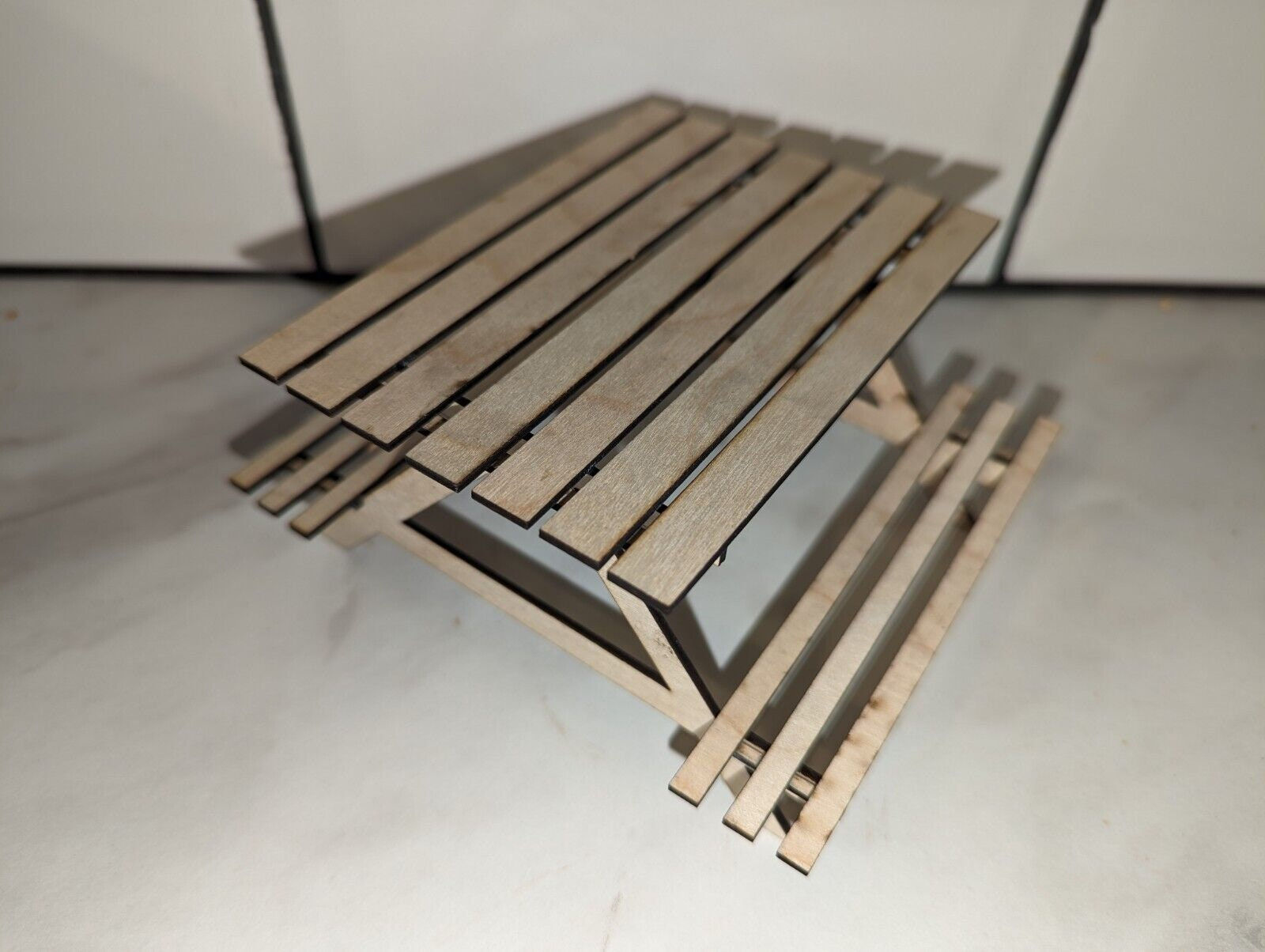 1:12 scale doll's house picnic table and benches kit