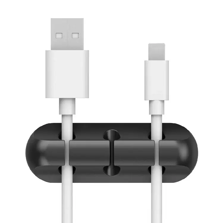 Thumbnail: NNBILI Silicone USB Cable Organizer Cable Winder Desktop Tidy Management Clips C