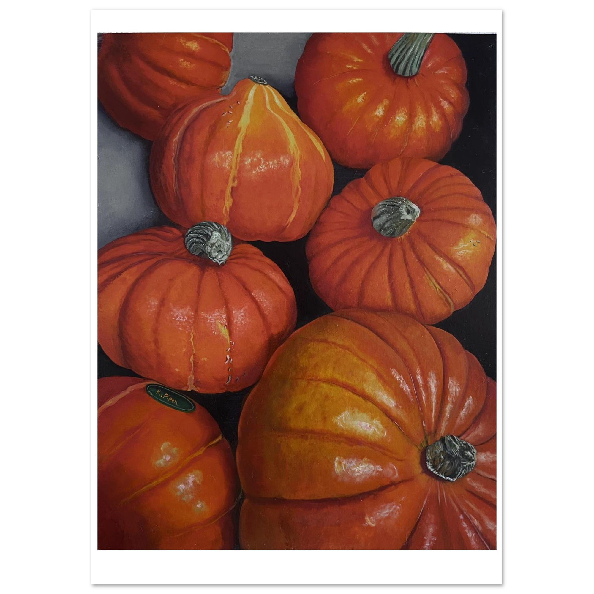 Original Realism Pumpkins Still Life | Archival Fine Art Giclée Print