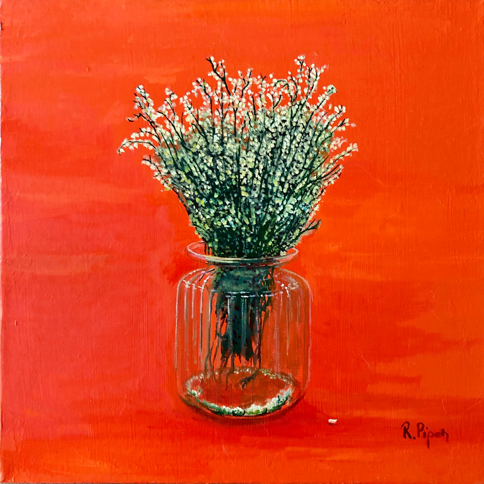 White flower in glass vase