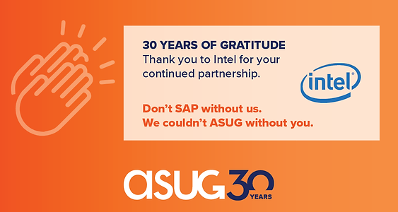 ASUG social post thanking Intel for their partnership