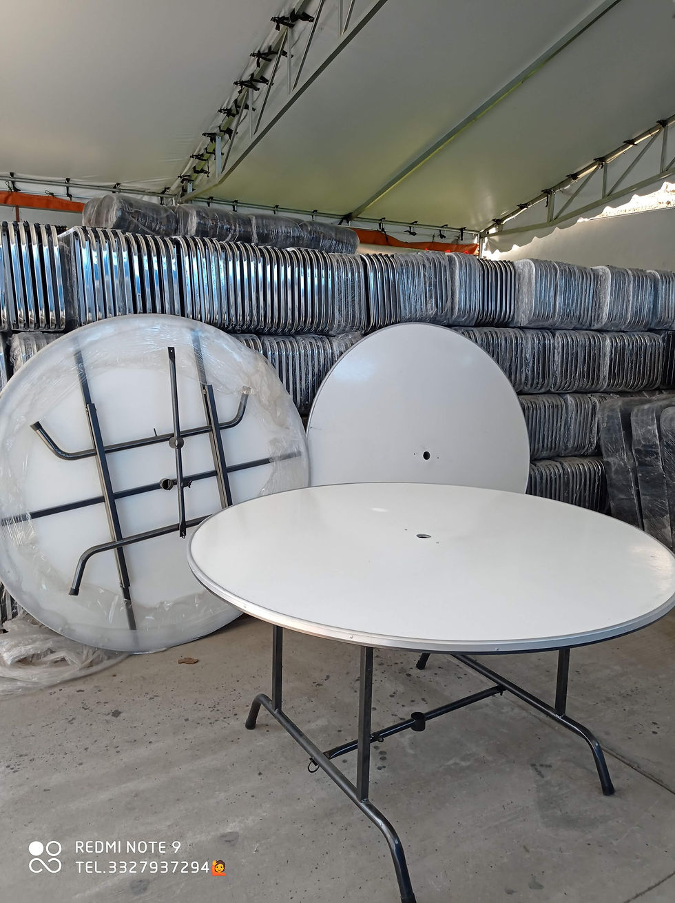 Miniatura: mesa circular orificio para sombrilla fibra de vidrio