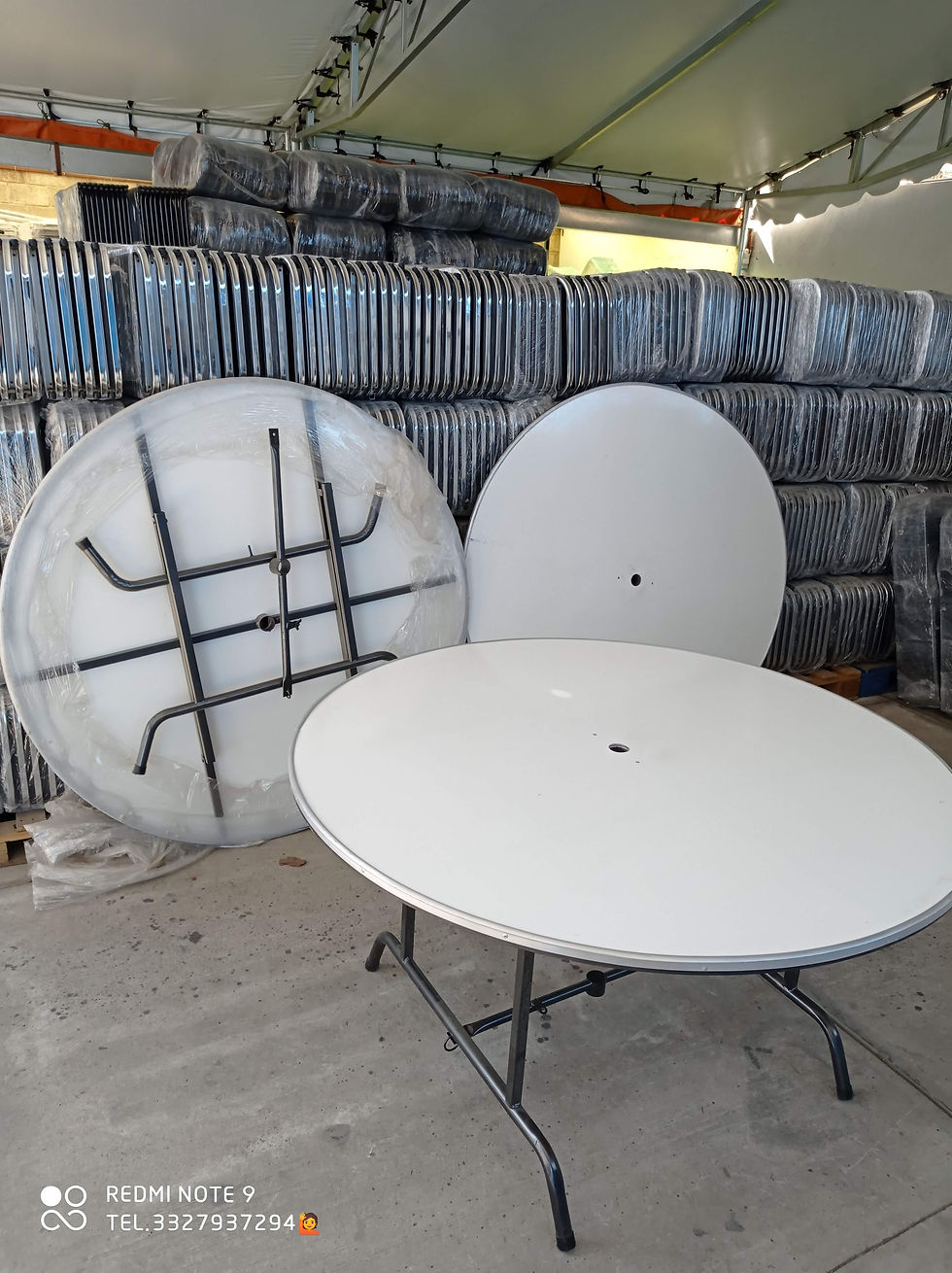 Miniatura: mesa circular orificio para sombrilla fibra de vidrio