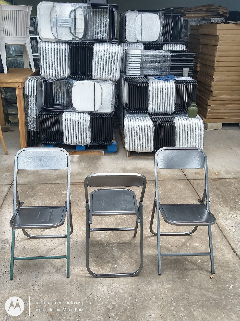 Miniatura: silla plegable metálica silver
