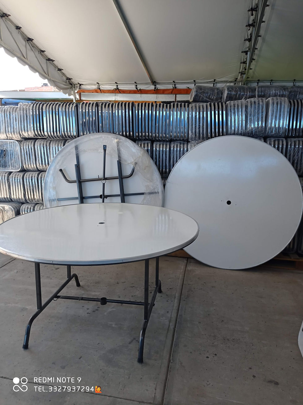 Miniatura: mesa circular orificio para sombrilla fibra de vidrio
