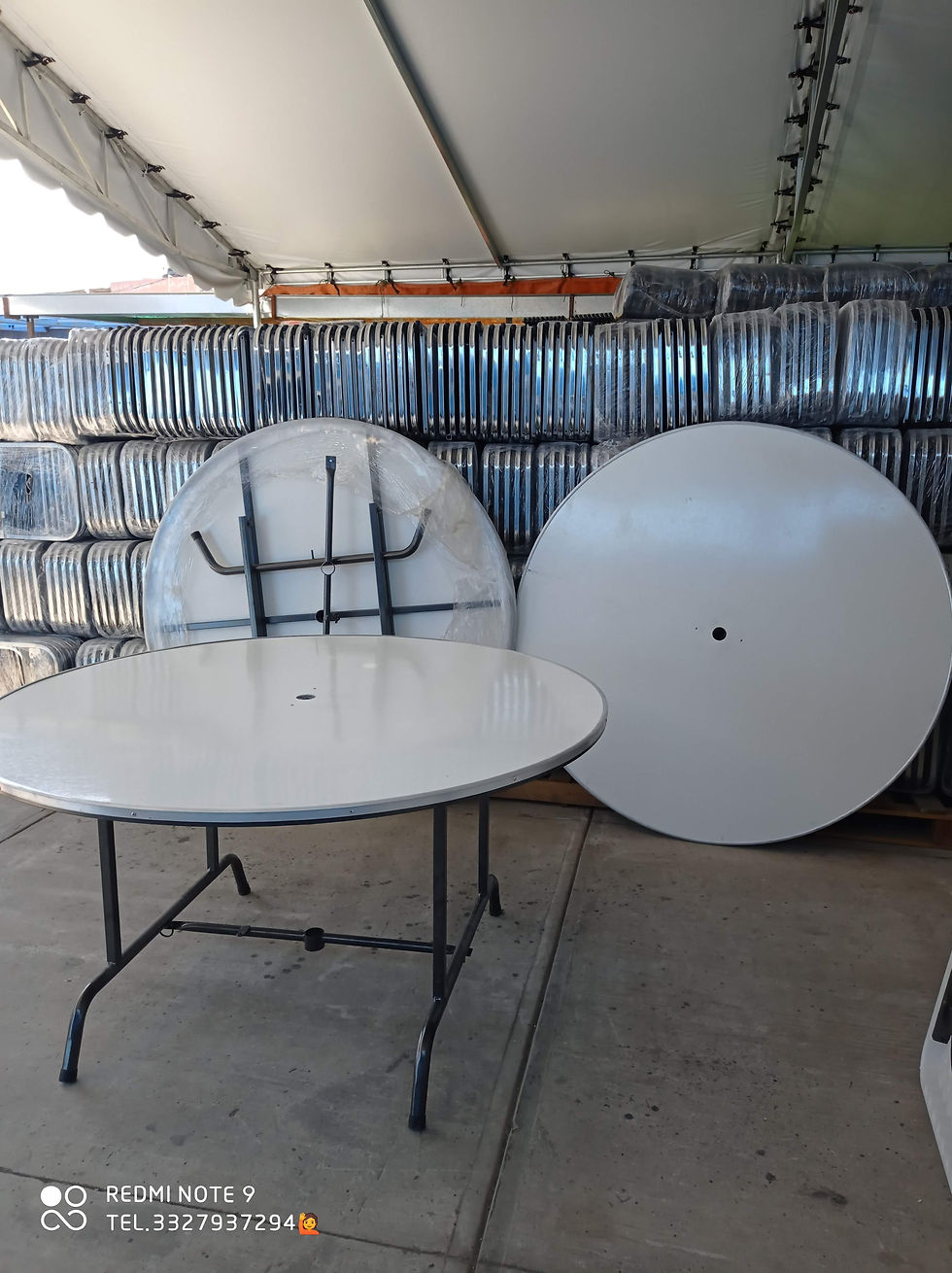 Miniatura: mesa circular orificio para sombrilla fibra de vidrio